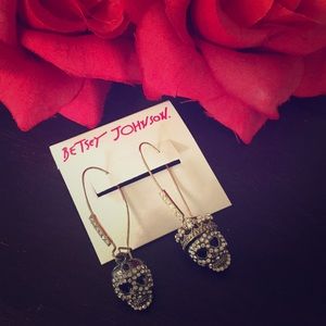 Rhinestone Crowned Skull Earrings